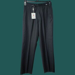 Royal Pinstripe Dress Pants Wool Blend  Formal Trousers BLk Size 30x40